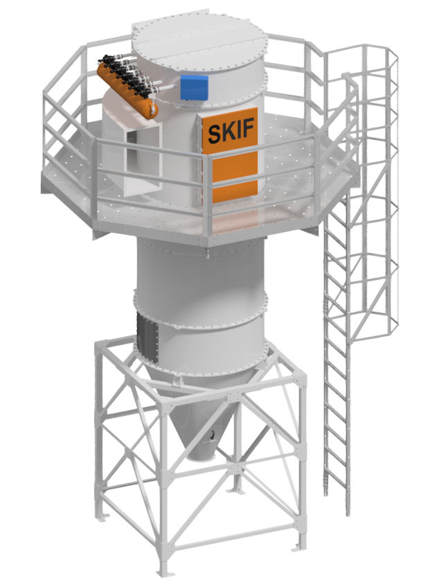 Cyclone separator for bulk material dust control